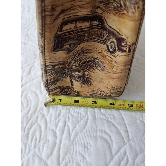 Vtg Brahmin Copa Cabana Tooled Embossed Leather Novelty Tropical Coastal Purse - Picture 16 of 16